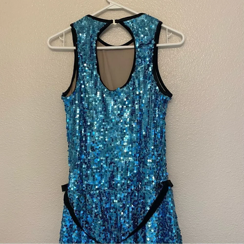 WEISSMAN Dance jazz tap blue sequin Things Can Only Get Better 10715 Adult XLA